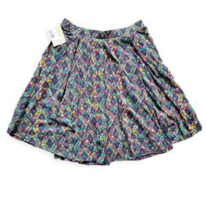 Lularoe Madison Box Pleats w/ Pockets Geometric Paisley Skirt Women Sz XL